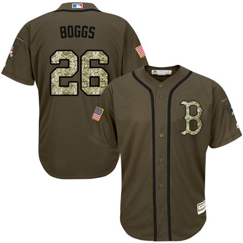 Wade Boggs Boston Red Sox green Salute To Service jersey