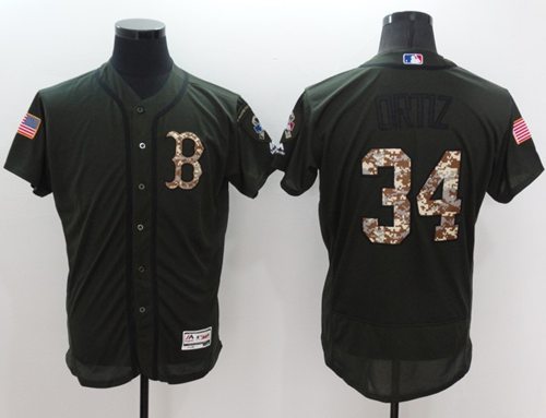 David Ortiz Boston Red Sox green Salute To Service jersey