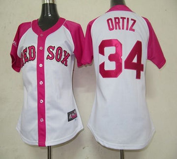 David Ortiz Boston Red Sox white-pink Fashion jersey