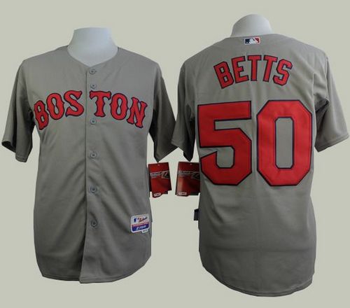Mookie Betts Boston Red Sox grey jersey