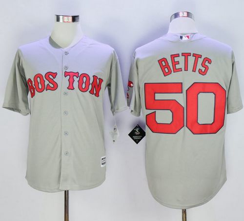 Mookie Betts Boston Red Sox grey jersey