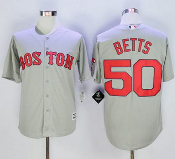 Mookie Betts Boston Red Sox grey jersey