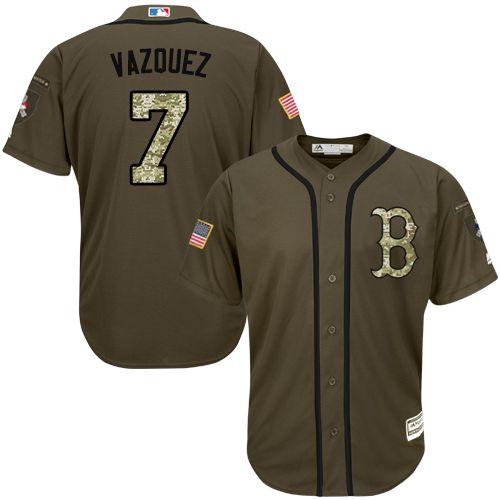 Christian Vazquez Boston Red Sox green Salute To Service jersey
