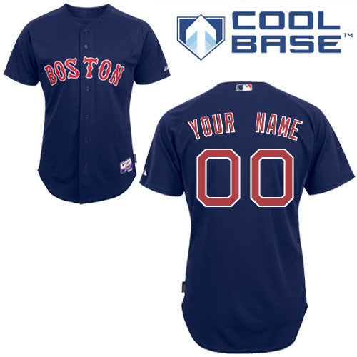 Custom Boston Red Sox blue Authentic jersey