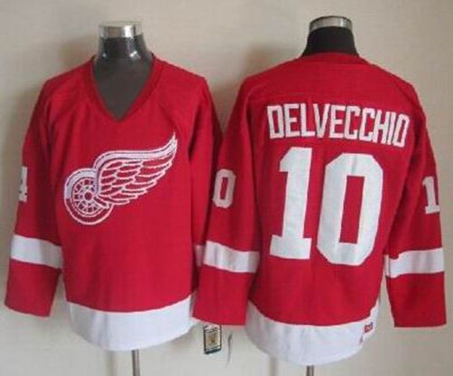 Alex Delvecchio Detroit Red Wings red Throwback jersey