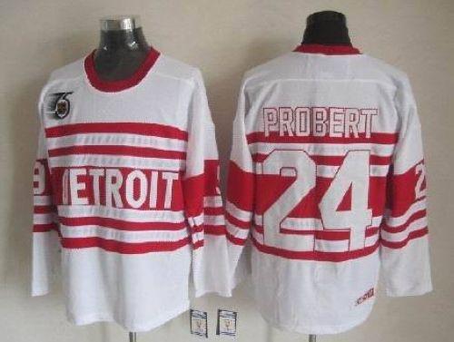 Bob Probert Detroit Red Wings white Throwback jersey