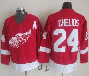 Chris Chelios Detroit Red Wings red Throwback jersey