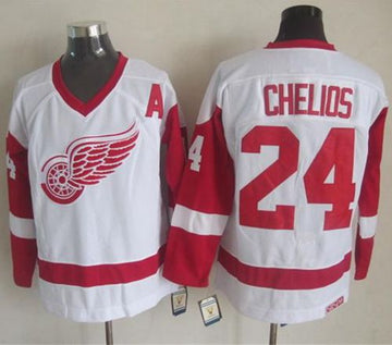 Chris Chelios Detroit Red Wings white Throwback jersey