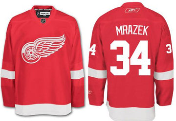 Petr Mrazek Detroit Red Wings red jersey