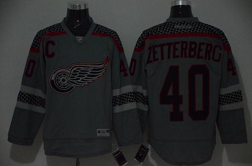Henrik Zetterberg Detroit Red Wings charcoal Fashion jersey