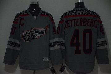 Henrik Zetterberg Detroit Red Wings charcoal Fashion jersey