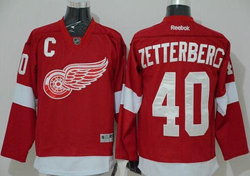 Henrik Zetterberg Detroit Red Wings red jersey