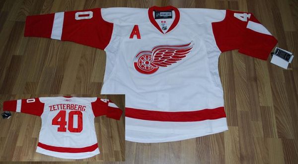 Henrik Zetterberg Detroit Red Wings white jersey