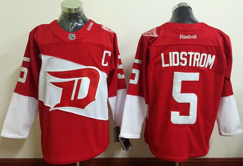 Nicklas Lidstrom Detroit Red Wings red Stadium Series jersey