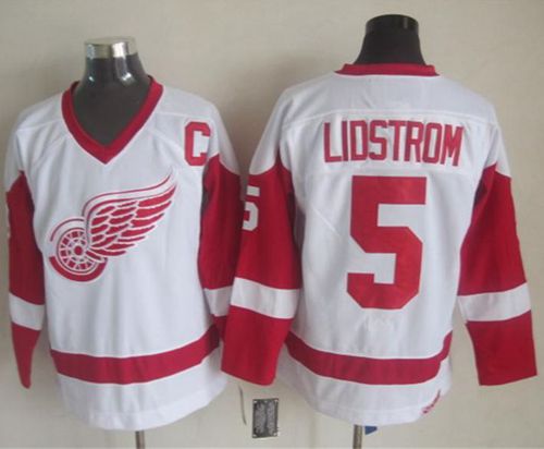 Nicklas Lidstrom Detroit Red Wings white Throwback jersey