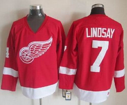 Ted Lindsay Detroit Red Wings red Throwback jersey
