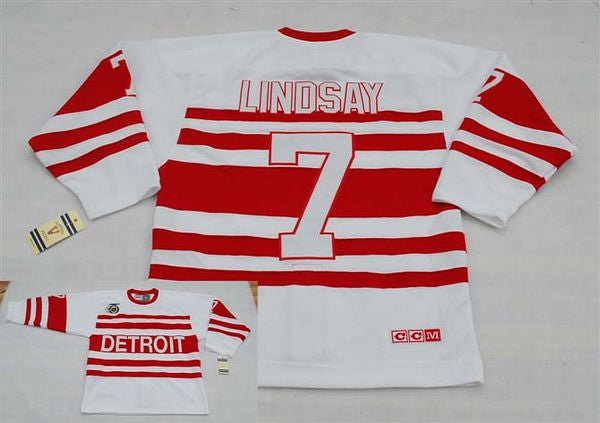 Ted Lindsay Detroit Red Wings white Throwback jersey