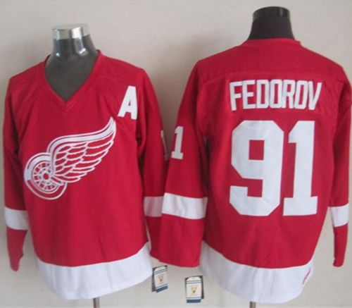 Sergei Fedorov Detroit Red Wings red Throwback jersey
