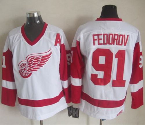 Sergei Fedorov Detroit Red Wings white Throwback jersey