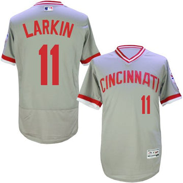 Barry Larkin Cincinnati Reds grey Authentic jersey