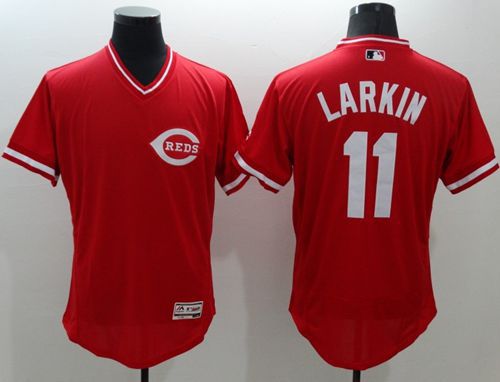 Barry Larkin Cincinnati Reds red Authentic jersey