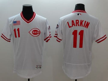 Barry Larkin Cincinnati Reds white Authentic jersey