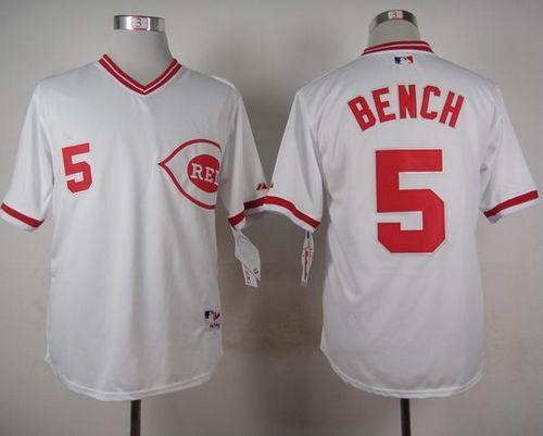 Johnny Bench Cincinnati Reds white jersey
