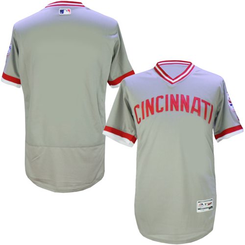 Custom Cincinnati Reds grey Authentic jersey