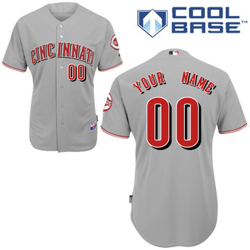 Custom Cincinnati Reds grey Authentic jersey