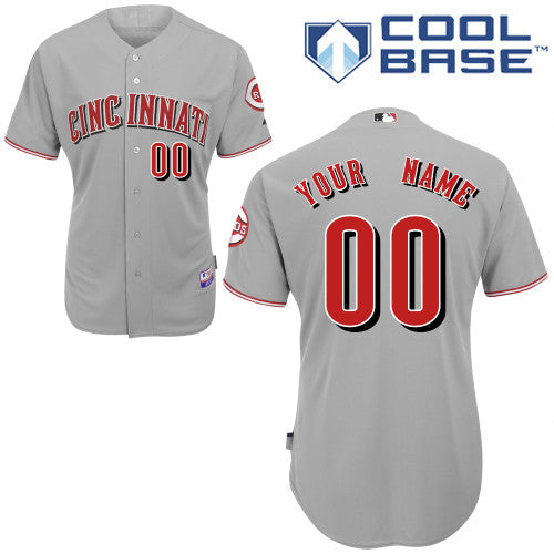 Custom Cincinnati Reds grey Authentic jersey