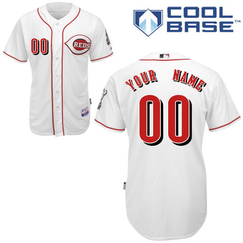 Custom Cincinnati Reds white Authentic jersey