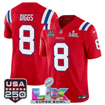 Stefon Diggs New England Patriots red Vapor jersey