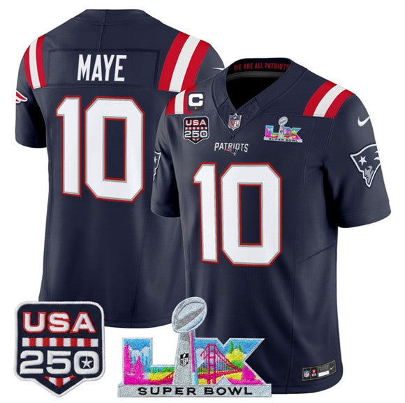 Drake Maye New England Patriots navy Vapor jersey