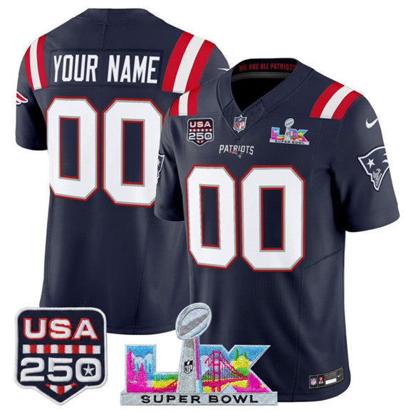 Custom New England Patriots navy Vapor jersey