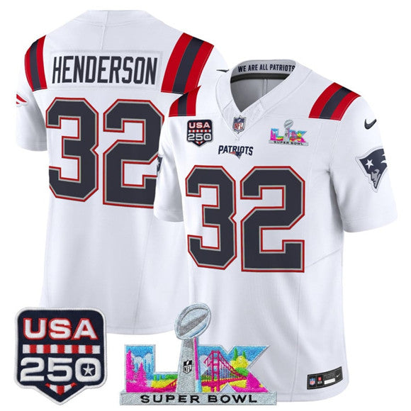 TreVeyon Henderson New England Patriots white Vapor jersey