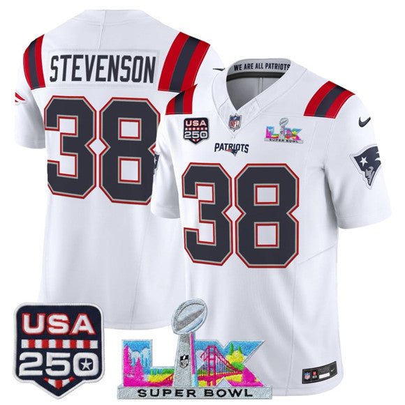 Rhamondre Stevenson New England Patriots white Vapor jersey