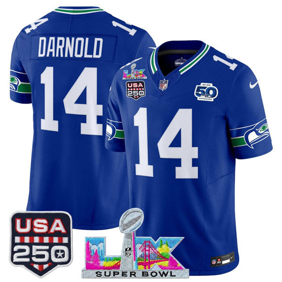 Sam Darnold Seattle Seahawks royal Vapor jersey
