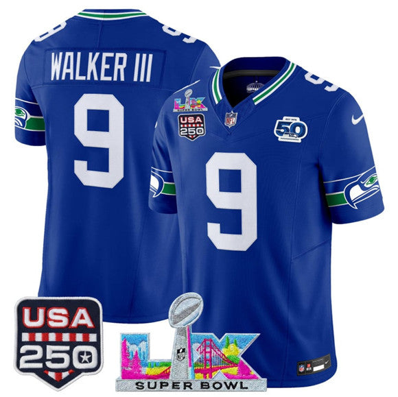 Kenneth Walker III Seattle Seahawks royal Vapor jersey