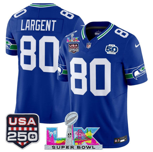 Steve Largent Seattle Seahawks royal Vapor jersey