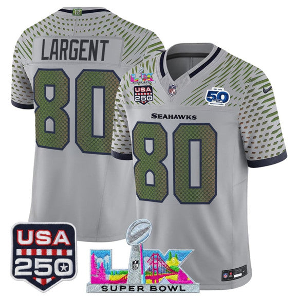 Steve Largent Seattle Seahawks gray Vapor jersey