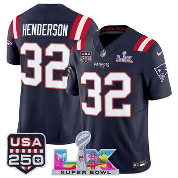 TreVeyon Henderson New England Patriots navy Vapor jersey