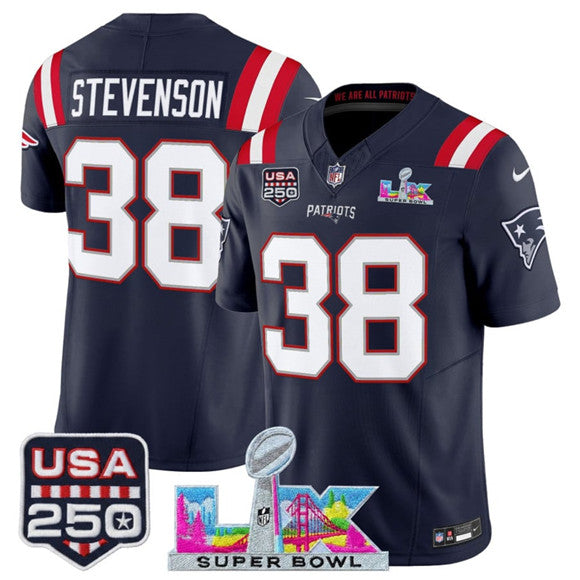 Rhamondre Stevenson New England Patriots navy Vapor jersey