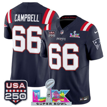 Will Campbell New England Patriots navy Vapor jersey