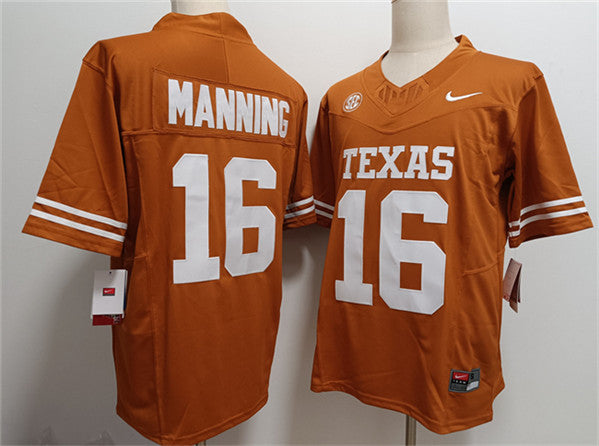 Arch Manning Texas Longhorns orange jersey