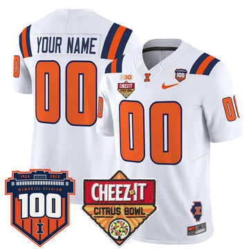Custom Illinois Fighting Illini navy Vapor jersey