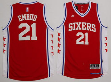 Joel Embiid Philadelphia 76ers red jersey
