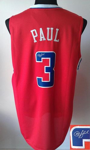 Autographed Clippers red jersey