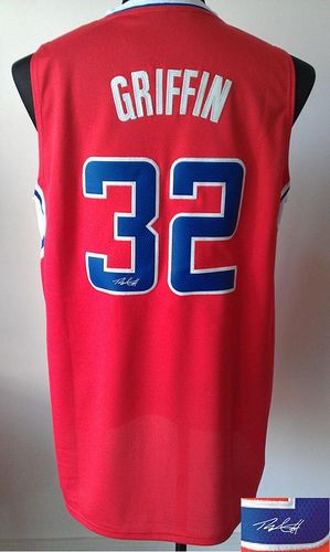 Autographed Clippers red jersey