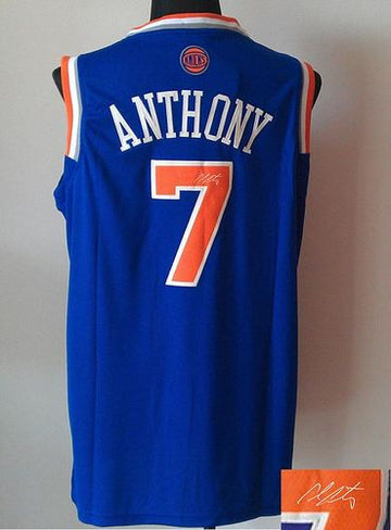 Autographed Knicks blue jersey