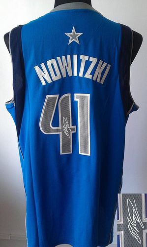Autographed Mavericks blue jersey
